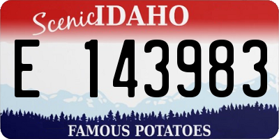 ID license plate E143983