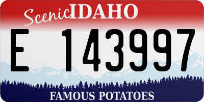 ID license plate E143997