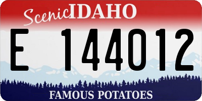 ID license plate E144012