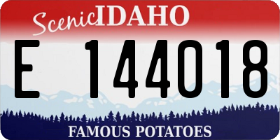 ID license plate E144018