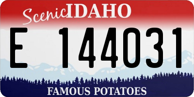 ID license plate E144031