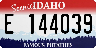 ID license plate E144039