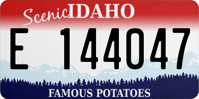 ID license plate E144047