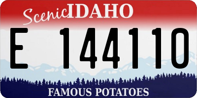 ID license plate E144110