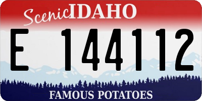ID license plate E144112