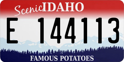 ID license plate E144113