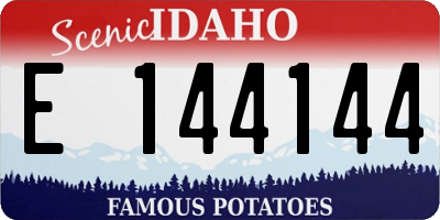 ID license plate E144144