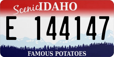 ID license plate E144147