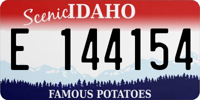 ID license plate E144154