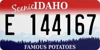 ID license plate E144167