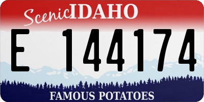 ID license plate E144174