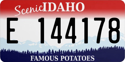 ID license plate E144178