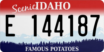 ID license plate E144187