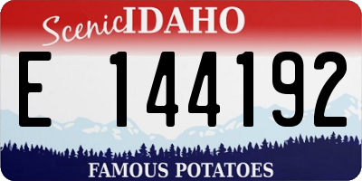 ID license plate E144192