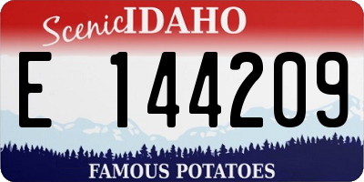 ID license plate E144209