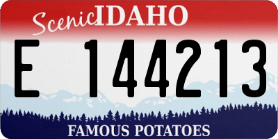 ID license plate E144213