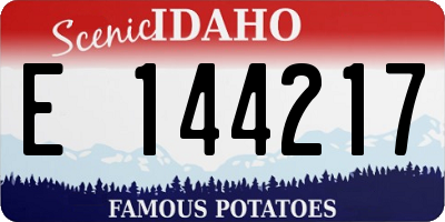 ID license plate E144217