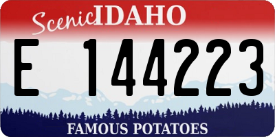 ID license plate E144223
