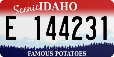 ID license plate E144231