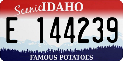 ID license plate E144239