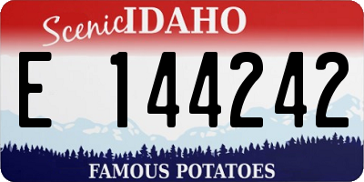 ID license plate E144242
