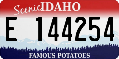 ID license plate E144254