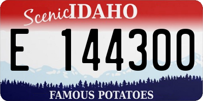 ID license plate E144300