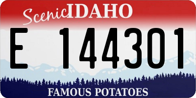 ID license plate E144301