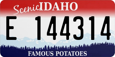 ID license plate E144314