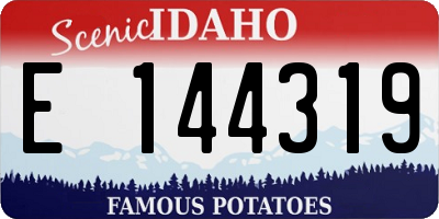 ID license plate E144319