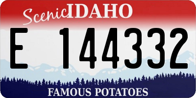 ID license plate E144332