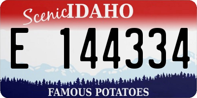 ID license plate E144334
