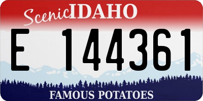 ID license plate E144361