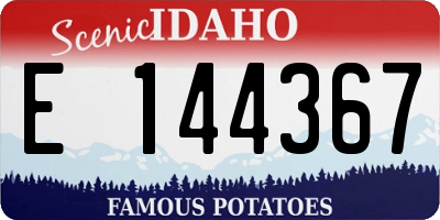 ID license plate E144367