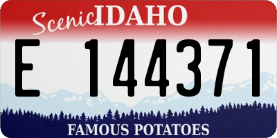 ID license plate E144371