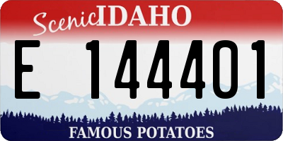 ID license plate E144401
