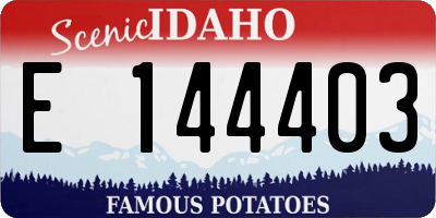 ID license plate E144403