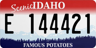 ID license plate E144421