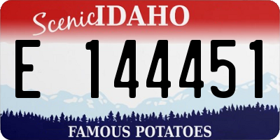 ID license plate E144451