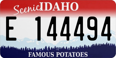 ID license plate E144494