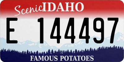 ID license plate E144497