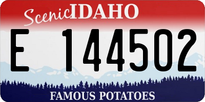 ID license plate E144502
