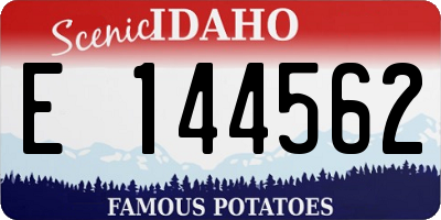 ID license plate E144562