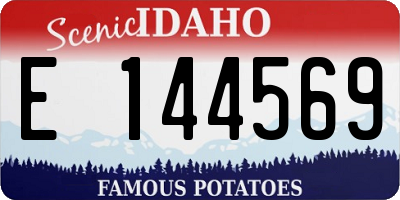 ID license plate E144569