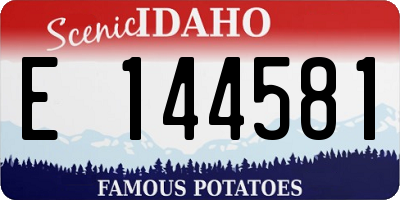ID license plate E144581