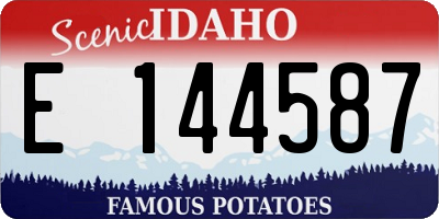 ID license plate E144587