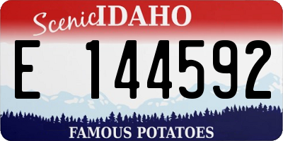 ID license plate E144592