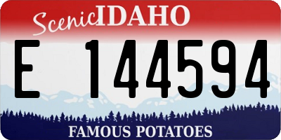 ID license plate E144594