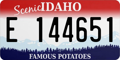ID license plate E144651