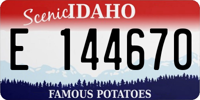 ID license plate E144670